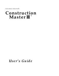 Bruksanvisning Calculated Industries 3088 Construction Master III Räknemaskin