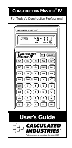 Bruksanvisning Calculated Industries 4045 Construction Master IV Räknemaskin