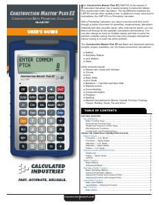 Bruksanvisning Calculated Industries 4067 Construction Master Plus EZ Räknemaskin
