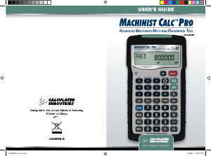 Handleiding Calculated Industries 4089 Machinist Calc Pro Rekenmachine