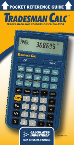 Handleiding Calculated Industries 4400 Tradesman Rekenmachine
