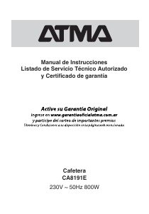 Manual de uso Atma CA8191E Máquina de café