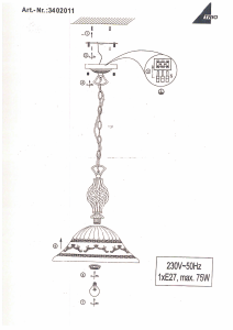 Bruksanvisning Trio 3402011-24 Rustica Lampe