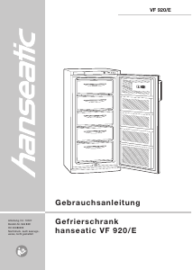 Bedienungsanleitung Hanseatic VF 920/E Gefrierschrank
