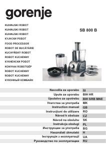 Návod Gorenje SB800B Kuchynský robot