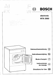 Handleiding Bosch WTA2910 Wasdroger