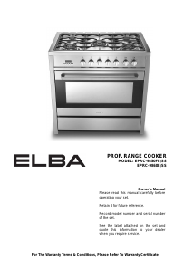 Manual Elba EPRC-9850FE/SS Range