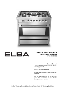 Manual Elba EPRC-9860E/SS Range
