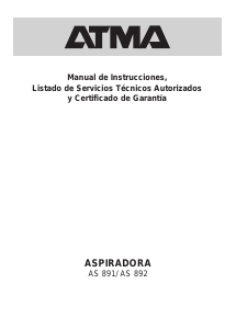 Manual de uso Atma AS891 Aspirador