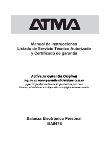Manual de uso Atma BA487E Báscula
