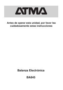 Manual de uso Atma BA845 Báscula