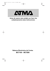 Manual de uso Atma BC7100 Báscula de cocina