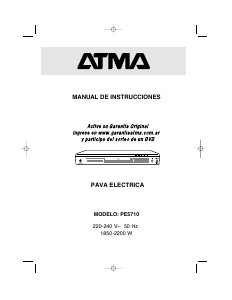 Manual de uso Atma PE5710 Hervidor