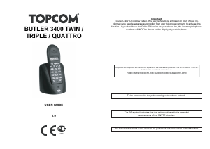 Bruksanvisning Topcom Butler 3400 Trådlös telefon