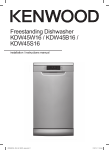 Manual Kenwood KDW45B16 Dishwasher