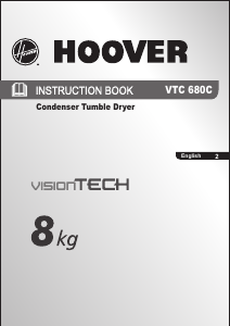 Bruksanvisning Hoover VTC 680 C VisionTech Torktumlare