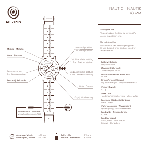 Bedienungsanleitung Holzkern Caledonia Armbanduhr