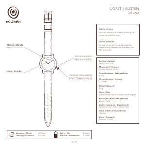Bedienungsanleitung Holzkern Côte d’Azur Armbanduhr
