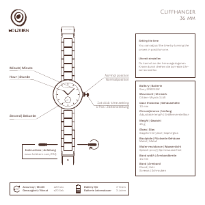 Bedienungsanleitung Holzkern Luna Armbanduhr