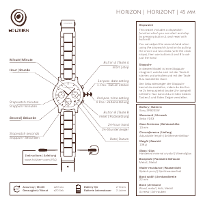 Bedienungsanleitung Holzkern Nebelschleier Armbanduhr