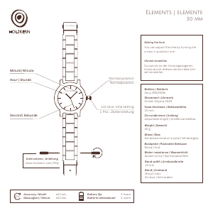 Bedienungsanleitung Holzkern Salamander Armbanduhr