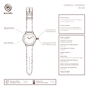 Handleiding Holzkern Saturn Horloge