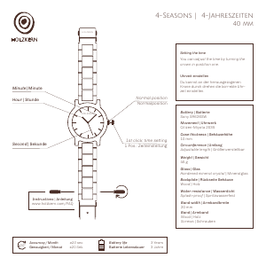 Bedienungsanleitung Holzkern Sommernacht Armbanduhr