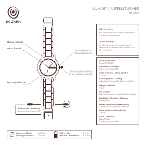 Bedienungsanleitung Holzkern Uluru Armbanduhr