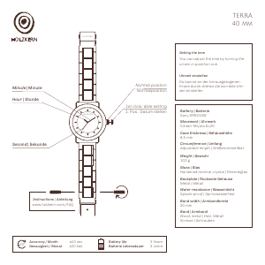 Bedienungsanleitung Holzkern Voronya Armbanduhr