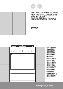 Manual Gorenje G5113WJ Aragaz
