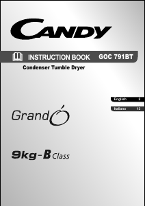 Manuale Candy GOC 791 BT GrandO Asciugatrice