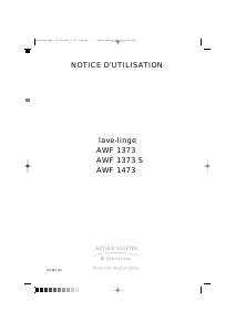Mode d’emploi Arthur Martin-Electrolux AWF 1373 Lave-linge