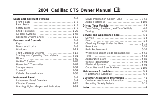 Handleiding Cadillac CTS (2004)