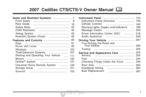 Handleiding Cadillac CTS (2007)
