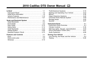 Handleiding Cadillac DTS Sedan (2010)
