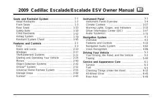 Handleiding Cadillac Escalade ESV (2009)
