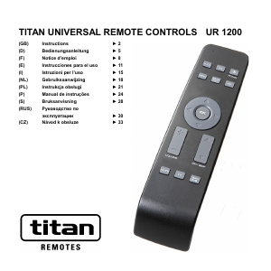 Manual Titan UR 1200 Remote Control