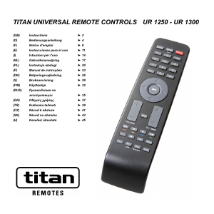 Mode d’emploi Titan UR 1250 Télécommande