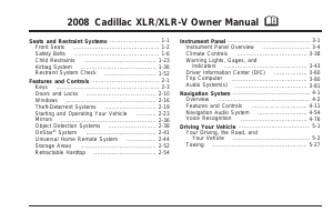 Handleiding Cadillac XLR Sedan (2008)
