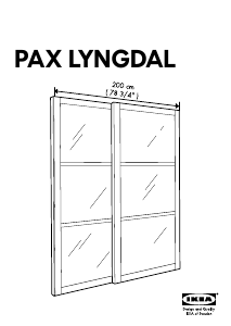 Bruksanvisning IKEA PAX LYNGDAL Skåpdörr