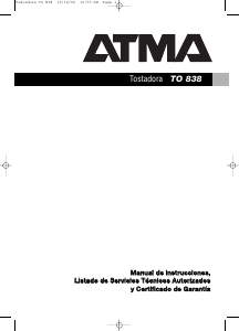 Manual de uso Atma TO838 Tostador
