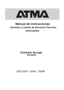 Manual de uso Atma EX8240 Licuadora