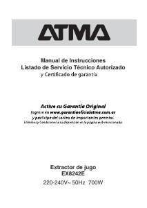 Manual de uso Atma EX8242E Licuadora