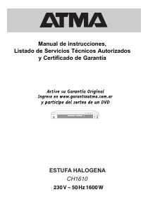 Manual de uso Atma CH1610 Calefactor