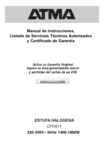 Manual de uso Atma CH1611 Calefactor