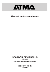 Manual de uso Atma SP 893 Secador de pelo