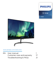 Manual Philips 276E8VJSB LED Monitor
