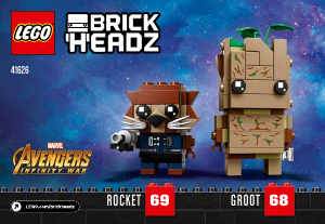Manual Lego set 41626 Brickheadz Groot & Rocket