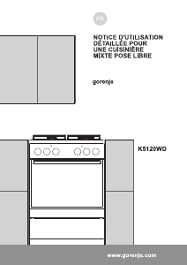 Mode d’emploi Gorenje K5120WD Cuisinière