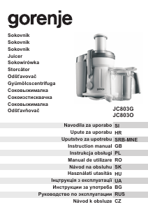 Handleiding Gorenje JC803O Sapcentrifuge